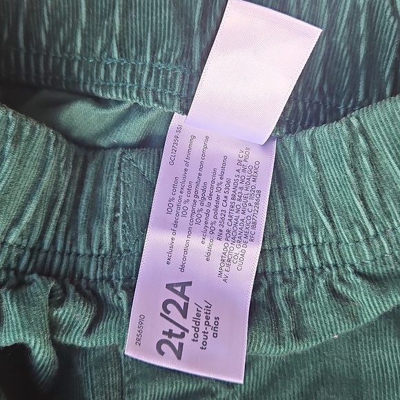 Carter’s Boys 2T Holiday Outfit – Plaid Flannel Shirt & Green Corduroy Pants - Picture 10 of 11